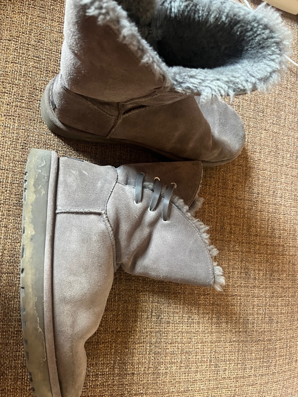 UGG Short Suede Boots in Gray - Picture 2 of 3